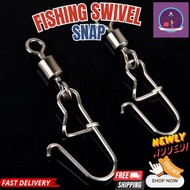 【Fishing Swivel】 Rolling Swivel with Enhanced snap/kekili pancing/ lure Connector/snap swivel