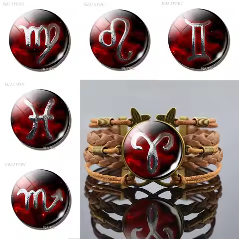 Charming 12 Constellation Bracelet Zodiac Aries Taurus Gemini Cancer Leo Virgo Art Picture Romantic 