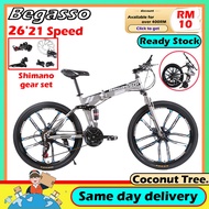 Begasso mountain bike MTB 26' foldable basikal Shimano 21-speed Road Bike Basikal dewasa basikal lipat
