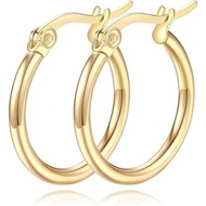 14K Gold Hoop Earrings for Women 14K Gold Earrings Classic Shiny Gold Earring for Women