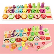 Wooden toy puzzle - numbers and fruits theme