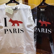Maison-Kitsune Summer tops crew neck men and women couples exported to Japan spot MK little fox kung