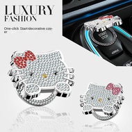 Car One-Click Start Decorative Cover Bling Car Hello Kitty One-Click Start Ring Full Diamond Ignitio