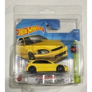 HOT WHEELS SHORT CARD HONDA CIVIC EK9 YELLOW / HOT WHEELS HONDA CIVIC EK9 / HONDA CIVIC EK9 SHORT CA