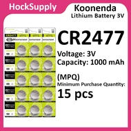 [MOQ 15pcs] Koonenda CR2477 Lithium 3V Button Battery 2477 [FAST SHIP OUT]