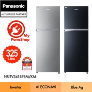 Panasonic Inverter Energy Saving 2-Door Top Freezer Refrigerator ( 325L ) NR-TV341BPKM / NR-TV341BPS