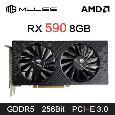 MLLSE AMD RX 590 8GB 2304SP Gaming Graphics Card GDDR5 256Bit PCI-E 3.0 ×16 6Pin Radeon GPU Rx 590 V