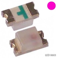 [100 Pieces]- Pink LED 0603 Transparent SMD Stickers