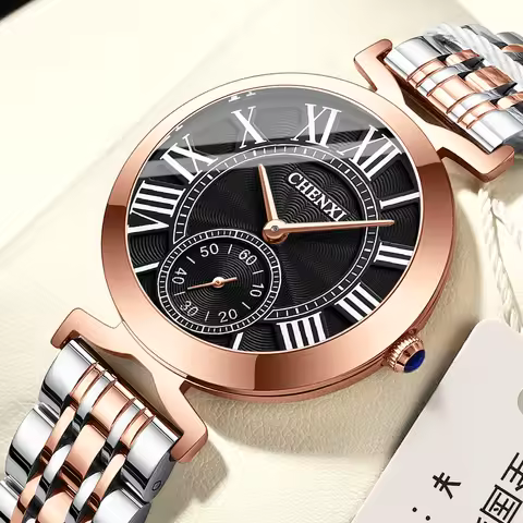 CHENXI Fashion New Ladies Watches Women Luxury Brand RoseGold Wristwatches Stainless Steel Women's Q