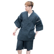 Edo-Ten Shijira-woven Jinbei, 100% Cotton, Cool Comfort, Japanese Clothing, Summer Clothes, Men's, L