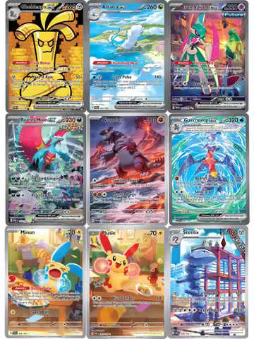9Pcs Pokemon Cards SV04 Paradox Rift Groudon Roaring Moon Altaria EX PTCG Gameplay Trading Card Batt