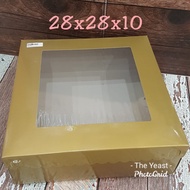 Gold Box Gold Cake Box/ Glass Cake Box/ 20cm, 22cm, 25cm, 28cm, 30cm