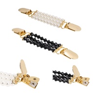 Women Fashion Beaded Sweater Shawl Clips Cardigan Collar Duck-mouth Plated Metal Clip Holder