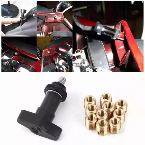 Motorcycle Fairing Insert Repair Kit Brass Bolts Screws W/T‑Handle Installation Tool for Batwing Typ