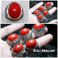 Red Marjan agate ring