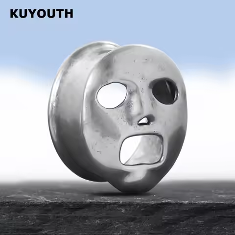 KUYOUTH Ear Expanders Plugs Copper Mask Earring Gauges Stretchers Piercing Body Jewelry 2PCS