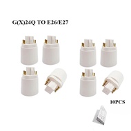 10PCS G24 4Pin GX24 G24Q CFL Lamp Base To E26 E27 Light Socket Bulb Holder Adapter Converter CE Rohs
