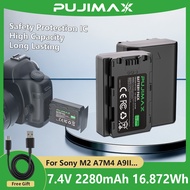PUJIMAX NP-FZ100 2280mAh 16.872Wh 7.4V Sony Camera Battery For M2 A7M4/3 A7C2 A7R3/4 7RM3 A9M2 A7S3