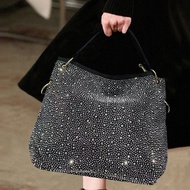 สุภาพสตรีขนาดใหญ่ความจุ Vintage Leopard พิมพ์เพชร Embellished Tote กระเป๋ากระเป๋าถือวัสดุ PU นุ่มซิป