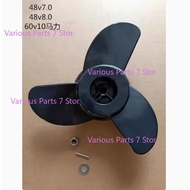 Boat Propeller Black FitFor Hangkai 48v 7.0HP 8.0HP 60v 10HP Outboard Motor