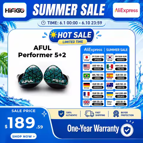 AFUL Performer 5+2 / Performer 7 2DD+4BA+1Micro Planar In Ear Monitor Earphones HiFi Wired Hybrid He