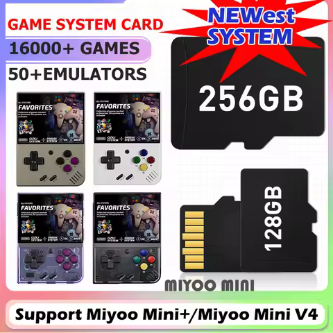 Miyoo Mini Plus Game System Card 64GB/128GB/256GB 50+Emulators Support PS1/MAME/NDS TF Card SD card 