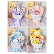 [Bag + Lamp + Card As Gift] Teddy Bear Doll Bouquet For Girlfriend / Lover, Souvenir For Christmas