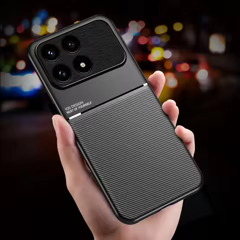 Moire Leather TPU Frame Bumper Case For Redmi K90 Pro Max,Built-in Car Magnetic Back Cover For Redmi