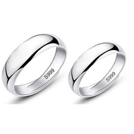 999 Sterling Silver Men's ring women's rings marriage engagement earring open ring for men and women