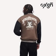 OXGN Varsity Jacket For Men (Swamp Brown)
