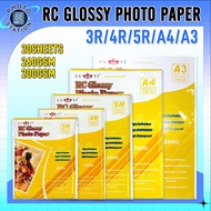 Cuyi Rc Glossy Photo Paper All Size ( A3 / A4 / 5R / 4R / 3R ) 260Gsm 20Sheets