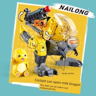 mainan budak lelaki mechamato toy Blok bangunan naga susu kecil yang sah Tyrannosaurus vs. mecha rob