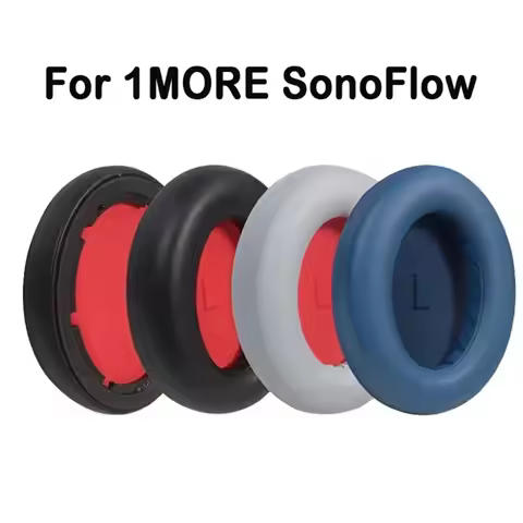 1Pair Replacement Ear Pads Protein Leather Foam Sponge Ear Cushion Soft Earpads for 1MORE SonoFlow H