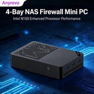 4-Bay NAS Mini PC Intel N150, 4x M.2 NVMe SSD, 12GB DDR5 RAM, 64GB eMMC Storage,Windows 11 Firewall 