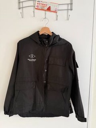 NAVY CONCISE 黑色連帽外套(M)