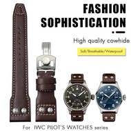 1 20Mm 21Mm 22Mm High Quality Rivets Genuine Leather Watchband Fit For IWC Big Pilot TOP Watch IW3777 Calfskin Leather Strap
