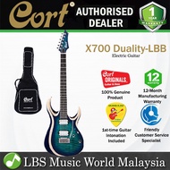 Cort X700 Duality Swamp Ash Body Electric Guitar With Bag - Light Blue Burst (X 700 Duality LBB)
