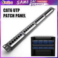 24 Port Cat6 Patch Panel with Inline Tool-Free Rack Mount Network Panel for Structured Cabling