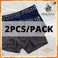 Swiss Polo 2pcs Men Breathable Comfort Boxer Men Underwear Spender Segi Empat Seluar Dalam Lelaki