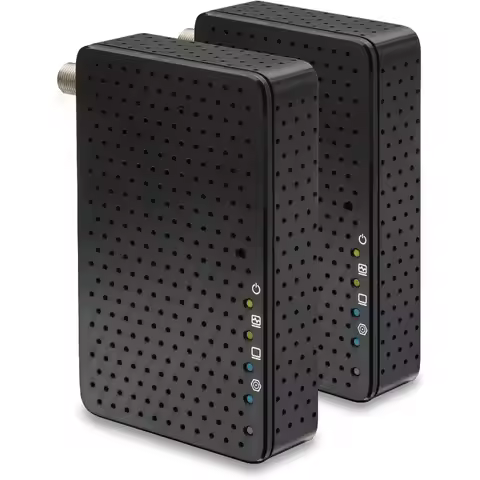 HTEM5 MoCA 2.5 Adapter Kit (2-Pack) | 2.5Gbps Ethernet Over Coax | Multi-Gig Wired Backhaul for WiFi