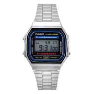 Casio Digital Alarm Chrono Stainless Steel A168WA-1WDF A168WA-1W Unisex Watch