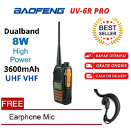 bergaransi HT BF UV-6R Dual Band VHF - UHF Radio FM walkie talkie jarak jauh 20km walkie talkie jara