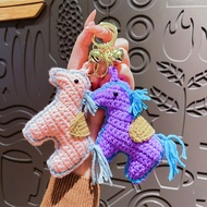 Creative Plush Crochet Pony Keychain Can Cartoon Zodiac Horse Mascot Pendant New Year Gifts 25.12.16