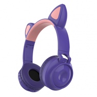 Newmine หูฟังแมวมีไมค์ หูฟังบลูทูธ หูฟังแมวเหมียว หูฟังLED Bluetooth หูฟังบลูทูธแบบครอบหู มีไฟ LED Wireless Bluetooth Headphone u
