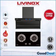 Livinox COMBO LCH-DARLEY DC-90BL DC Motor Kitchen Hood + LGH-EURECA 2B Hob