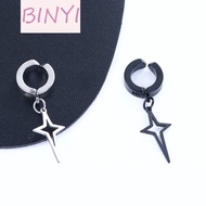 BINYI Cross Clip Earring Punk Cool Fake Piercing Female Male Drop Earring Non-Piercing Earring