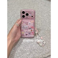 Semi-Transparent Cute kitty Illustration Suitable for 17promax Phone Case iphone16pro Protective Cas