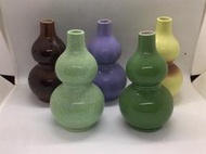 葫蘆瓶：早期金門陶瓷五福臨門葫蘆瓶