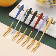 Stainless Steel 304 Fruit Mooncake Fork Dessert Cake Fork Stick Household Western Food Fork Tablewar