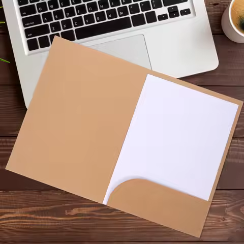 10pcs Teacher A4 Simple File Folder Kraft Paper Folder Single Slot Document Organiser